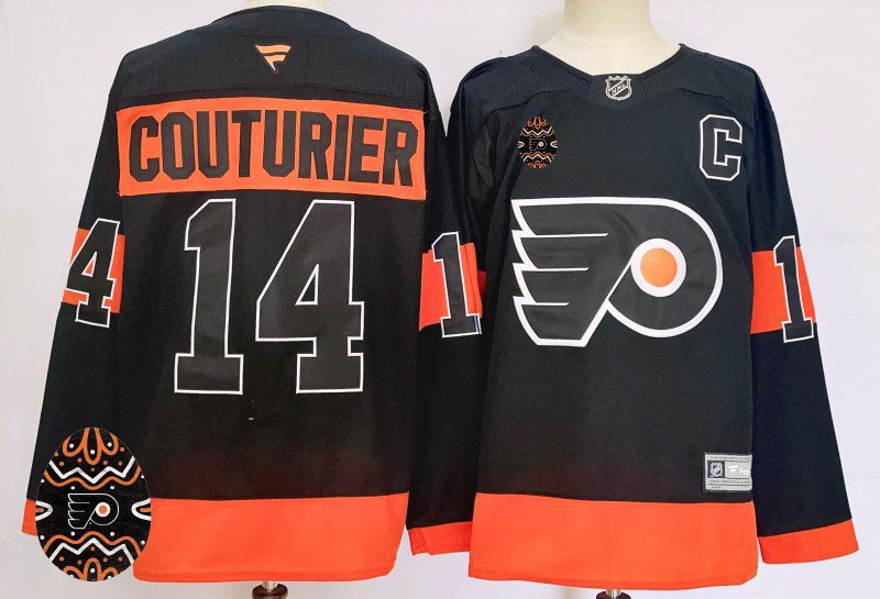 Men Philadelphia Flyers #14 Couturier Black Fanatics 2025 NHL Jersey style 3->philadelphia flyers->NHL Jersey